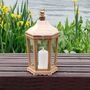 Wood Decorative Lantern Candle Holder With Glass Panels, thumbnail 4 of 6