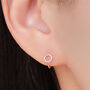 Tiny Circle Huggie Hoop Earrings In Sterling Silver, thumbnail 1 of 11