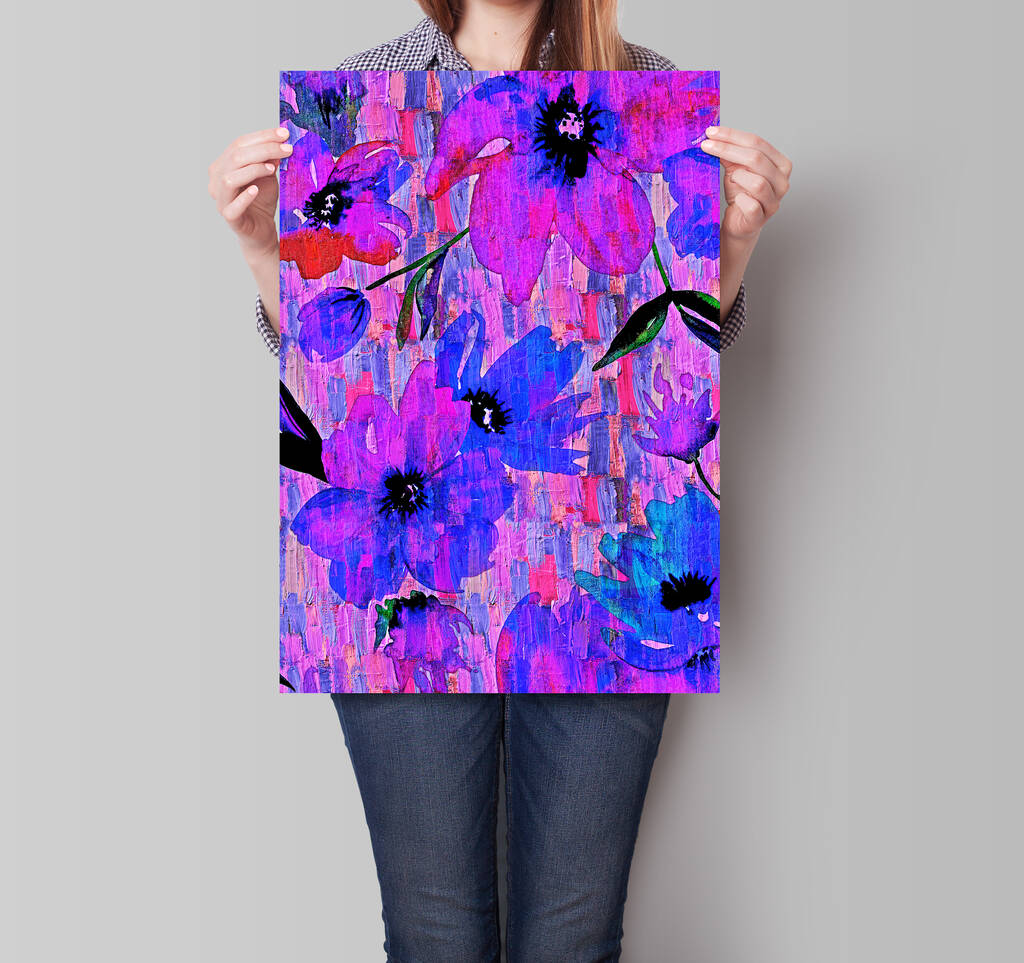 Patterned Thick Paint Style Wall Art By Pixelstopaper