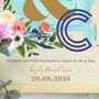 Personalised Cotton Anniversary Floral Initials Print, thumbnail 2 of 4