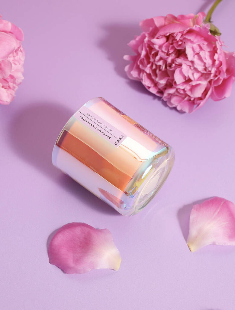 Gaea Cbd Infused Candle With 100mg Of Cbd Oil In An Irridescent Glass Jar And Gift Box, 1 of 4