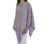 Lavender Purple 100% Cashmere Button Poncho Gift Boxed, thumbnail 4 of 12