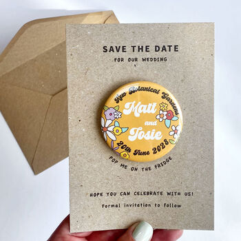 Retro Floral Save The Date Magnet, 6 of 7