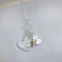 Sterling Silver Birthstone Cluster Necklace, thumbnail 1 of 5