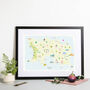 Map Of Jersey, Channel Islands Art Print, thumbnail 1 of 3