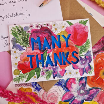 'Many Thanks' Thank You Card, 2 of 6