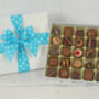 Luxury Belgian 25 Chocolate Collection Box Polka Dot Ribbon, thumbnail 1 of 2