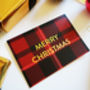 Luxury Tartan And Gold Foil Christmas Card, thumbnail 2 of 3