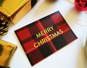 Luxury Tartan And Gold Foil Christmas Card, 2 of 3