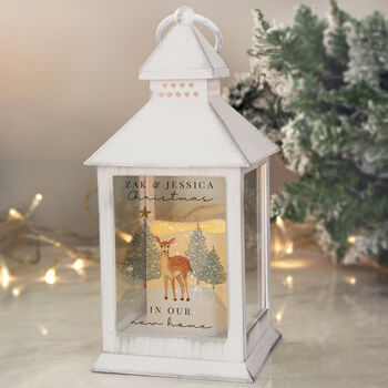 Personalised Christmas Deer White LED Lantern – Christmas Ornament, 4 of 5