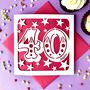 Big Number Personalised 40th Birthday Card, thumbnail 1 of 4