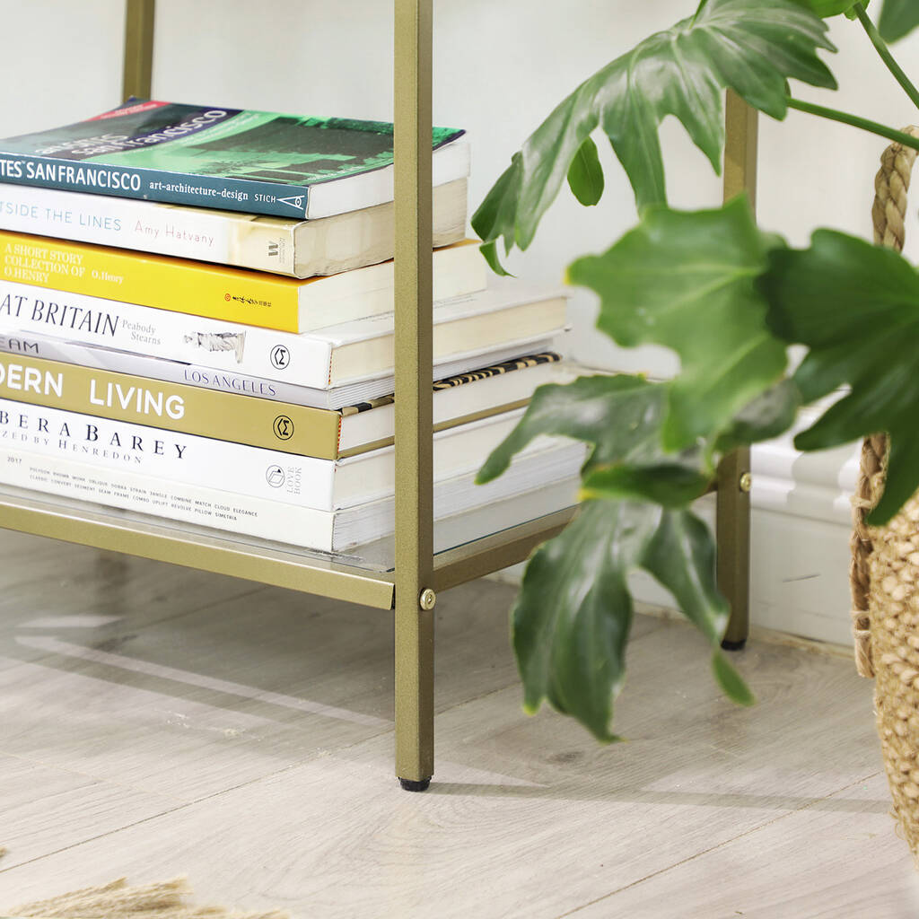 Four Tier Tempered Glass Storage Shelf Rack By Momentum