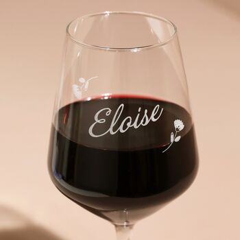 Personalised Floral Wine Glass, 2 of 6