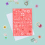 Coral Floral 35th Anniversary Card, thumbnail 1 of 2