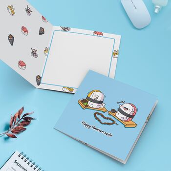 Anniversary Sushi Card | Cute Greetings Card, 3 of 5