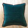 Hockney Velvet Fringed Cushion, thumbnail 4 of 4