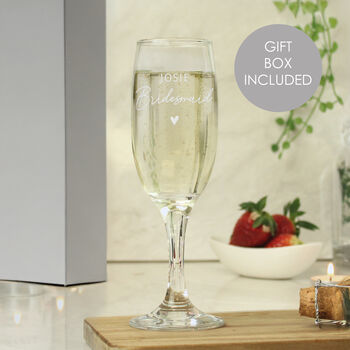 Bridal Party Gifts Personalised Wedding Flutes, 4 of 9