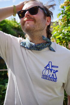 Mens Blue Ditzy Floral Cotton Neckerchief, 9 of 12