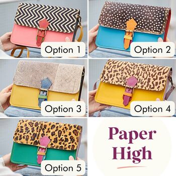 Recycled Leather Animal Print Crossbody Clutch Bag, 2 of 12