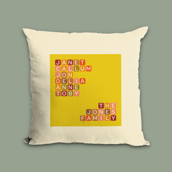 Personalised Family Cushion Names And Surname Gift, 4 of 7