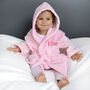 Personalised Soft Baby/Child's Dressing Gown In Pink, thumbnail 9 of 12