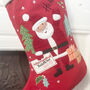 Personalised Elf And Father Christmas Stocking, thumbnail 4 of 5