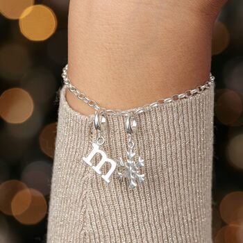 Sterling Silver Snowflake Charm Necklace, 8 of 10