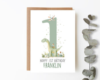 Personalised Children's Birthday Card Dino Park, 4 of 7