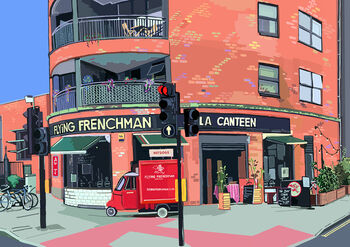 Flying French Man, Newington Green Illustration Art Print, 2 of 2