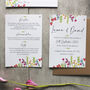 Wildflower Colourful Wedding Invitations, thumbnail 5 of 12