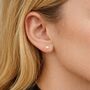 Gold Plated Sterling Silver Disc Micro Stud Earrings – 3mm, thumbnail 3 of 10