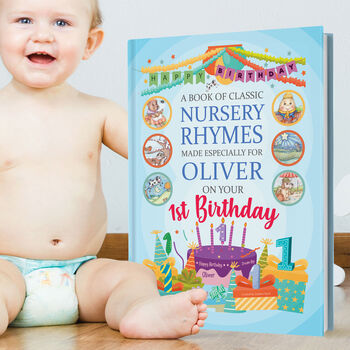 1st Birthday Gift Book Of Nursery Rhymes Personalised, 10 of 10