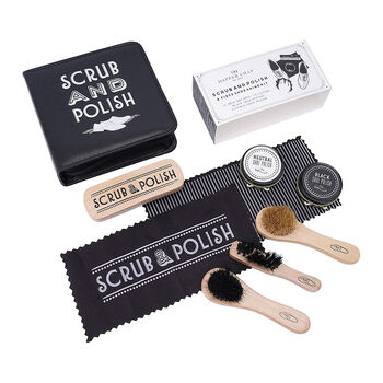 Eight Piece 'Scrub And Polish' Shoe/Trainer Cleaning Kit, 2 of 4