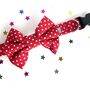 Slide On Dog Collar Bow In Blue, Red, Pink And Black, thumbnail 3 of 10