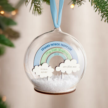 Rainbow Baby Details First Christmas Bauble, 2 of 3