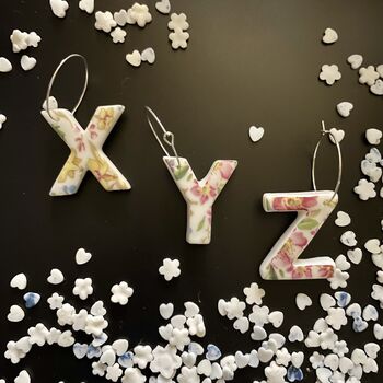 Porcelain Letter Wine Glass Charms, 9 of 9