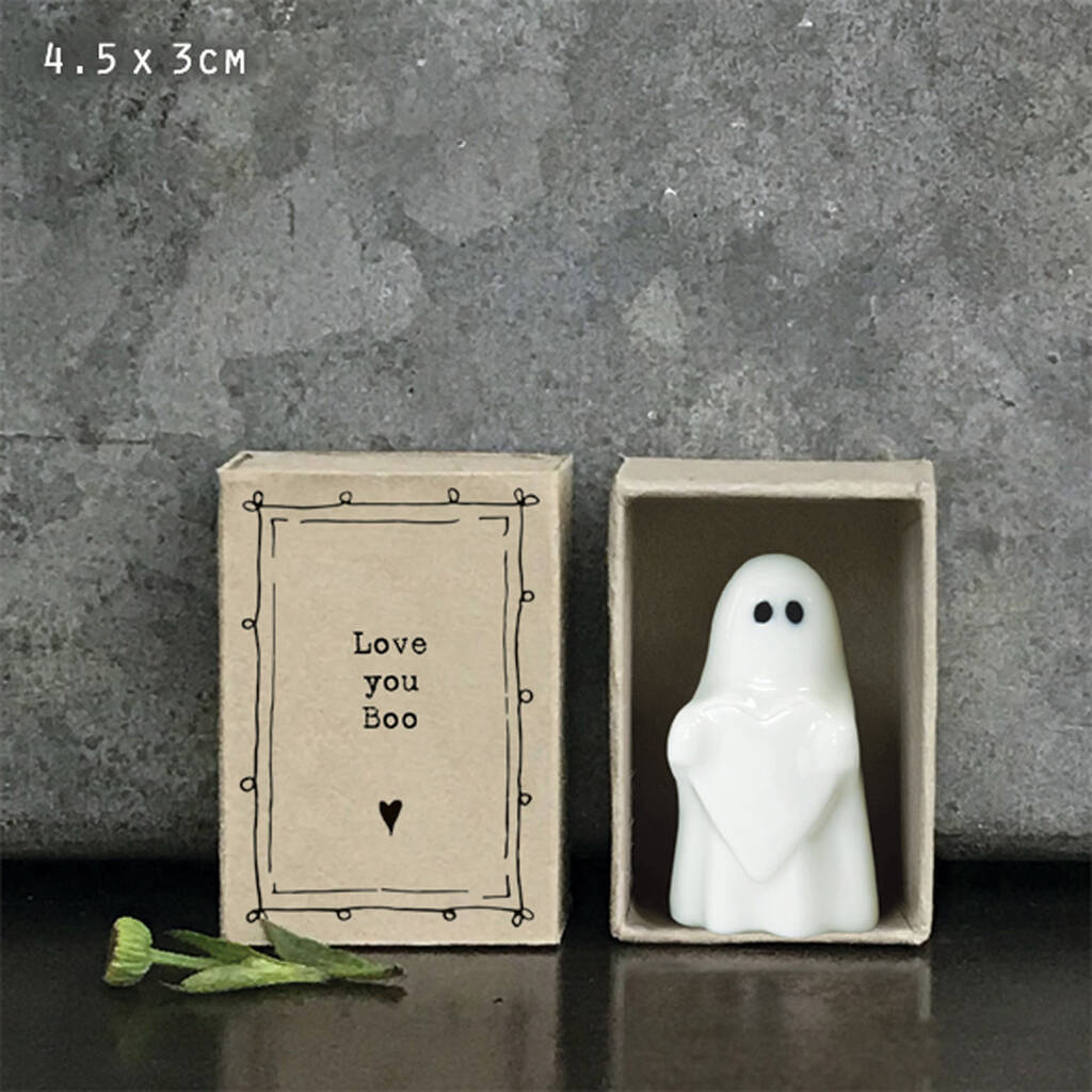 Love You Boo Matchbox With Porcelain Ghost Ornament, 1 of 2