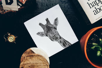 Maya The Giraffe Luxury Blank Greeting Card, 2 of 7