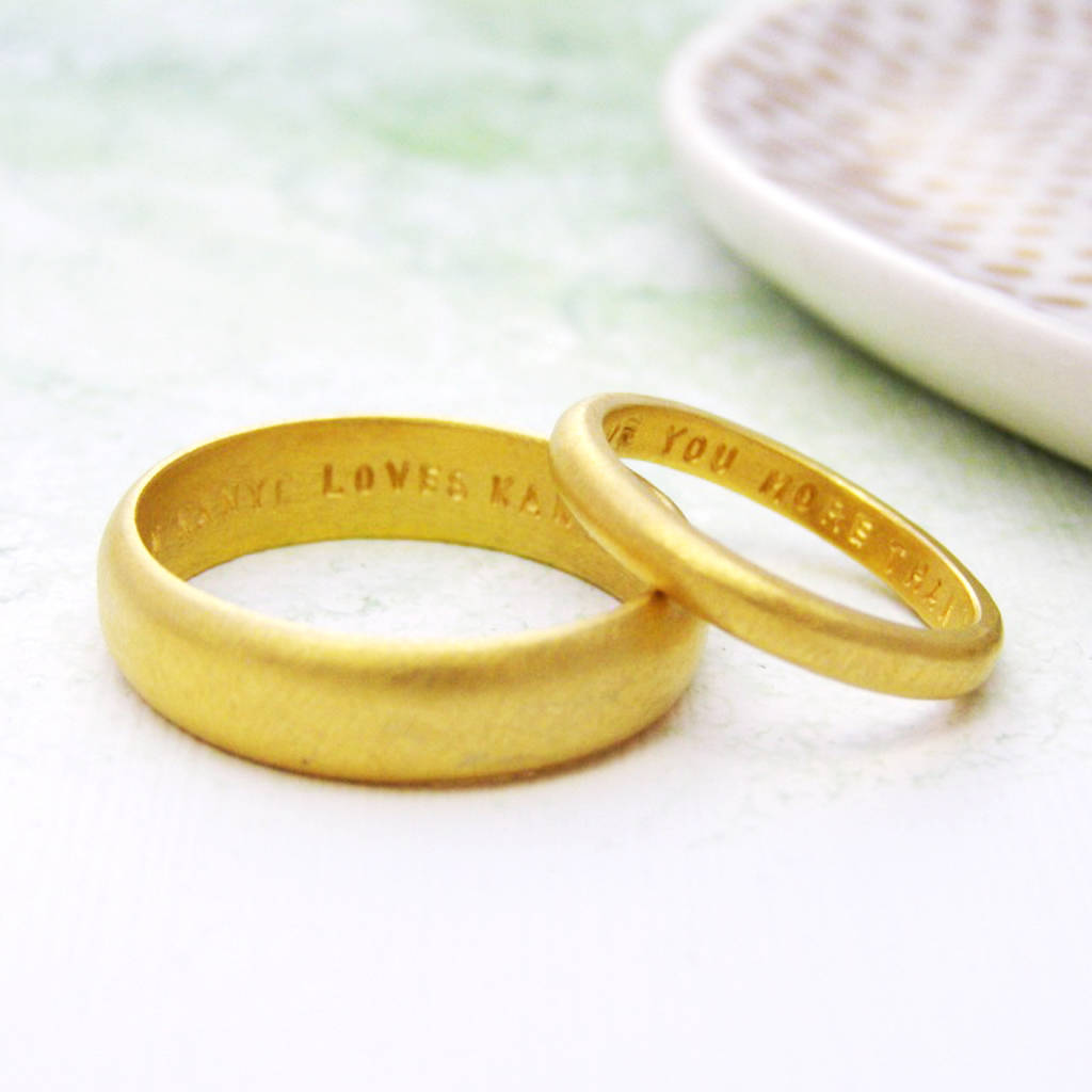 Personalised His And Hers Gold Bands By Soremi Jewellery ...