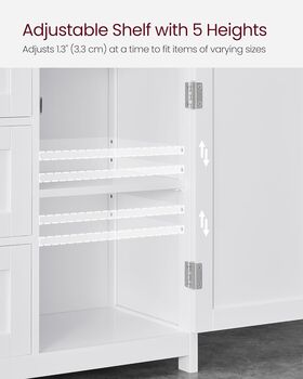 Bathroom Storage Cabinet Freestanding Cloud White, 4 of 7