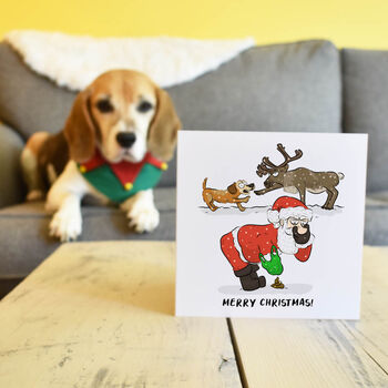 Funny Santa And Dog Christmas Card, 3 of 3