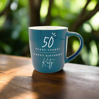 Happy Birthday Personalised Stoneware Mug, 6 of 6