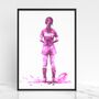 Personalised Rugby Girl Splatter Print, thumbnail 3 of 4