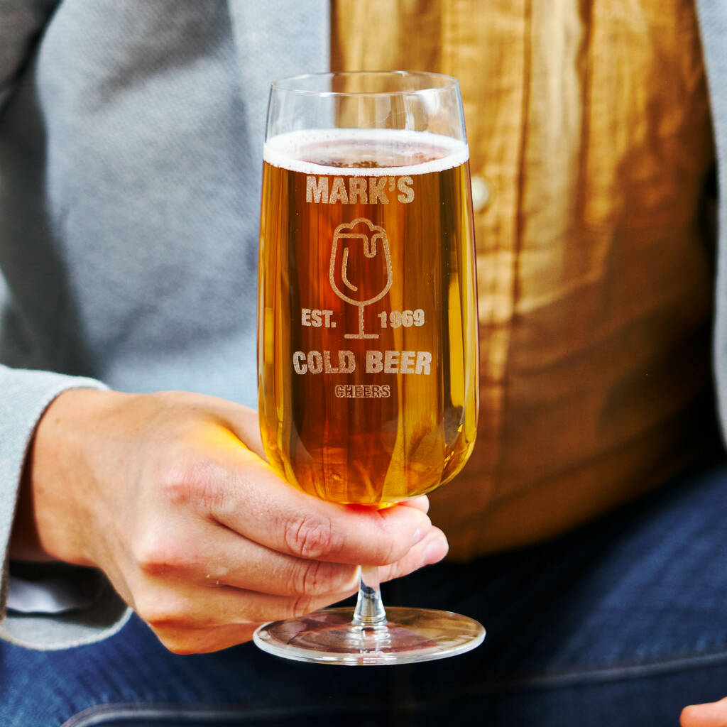 Personalised Stemmed Pilsner Beer Glass By Sophia Victoria Joy