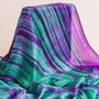 100% Mulberry Silk Scarf, Emerald Green Purple, Aurora Borealis, thumbnail 3 of 10
