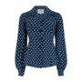Poppy Blouse In Navy Polka Vintage 1940s Style, thumbnail 1 of 3