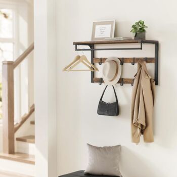 Wall Mounted Coat Rack With Removable Hooks, 3 of 12