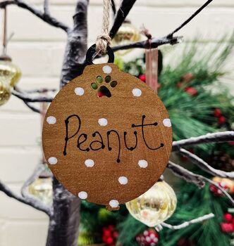 Personalised Dog Cat Paw Bauble Xmas Tree Decoration, 4 of 7