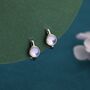 5mm Moonstone Huggie Hoop Earrings, thumbnail 4 of 12