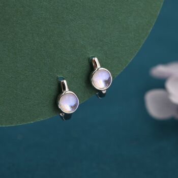 5mm Moonstone Huggie Hoop Earrings, 4 of 12